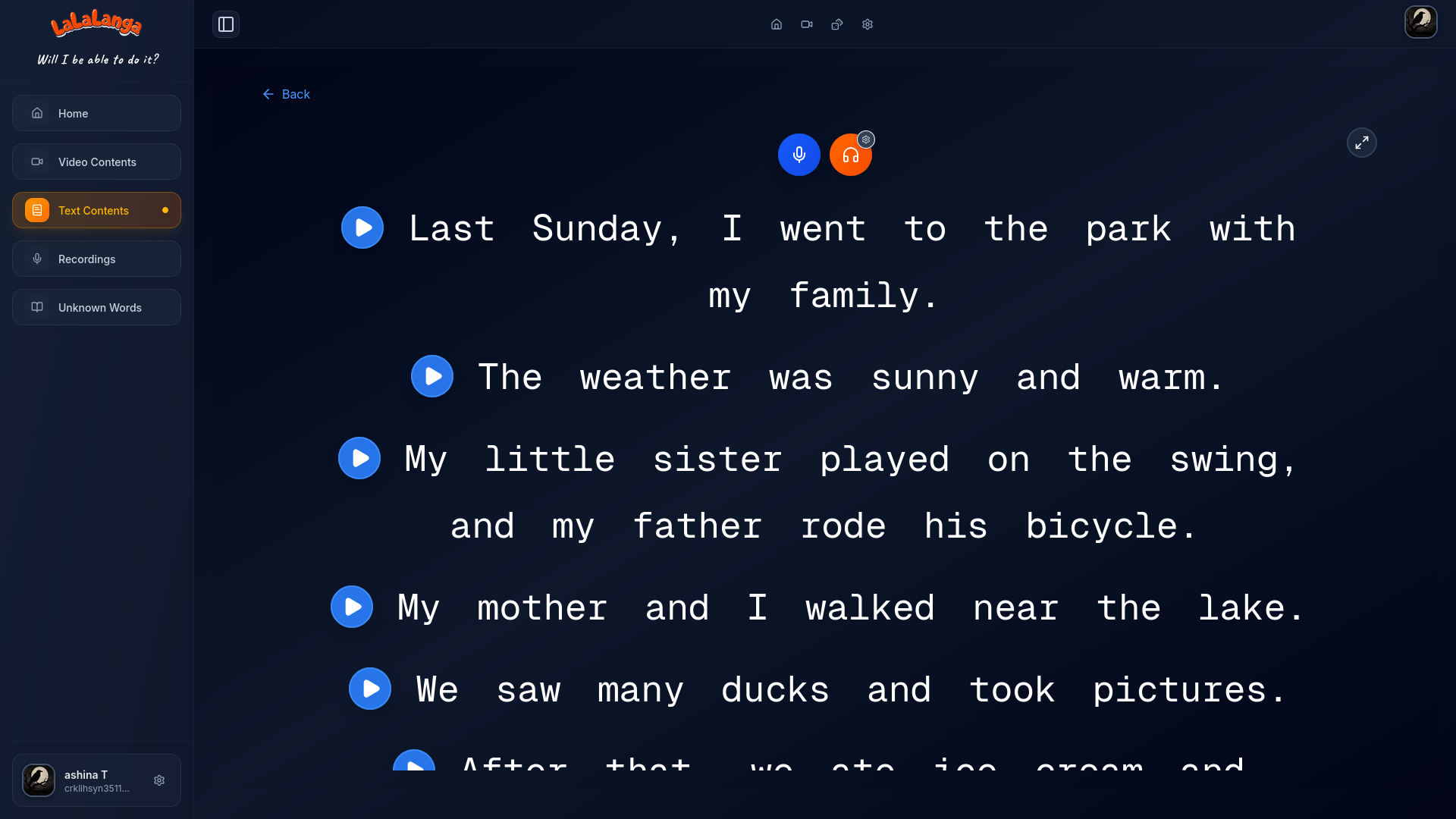 Read or Listen to the Texts