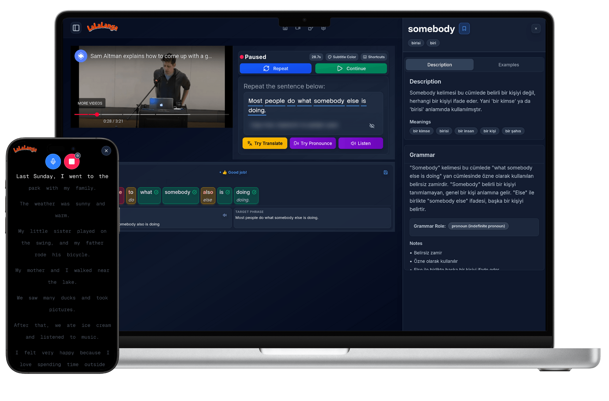 Shadowing practice demo